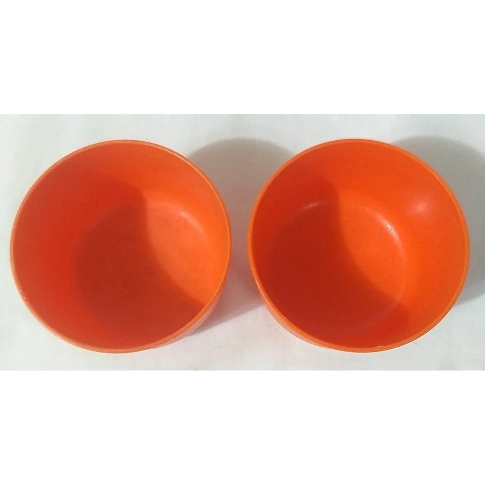 Vintage Tupperware Snack Cups (2) Orange Round 1229 ONLY‎ ONE LID 297-55 READ